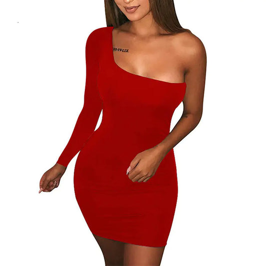Vestido Ceñido de Una Manga