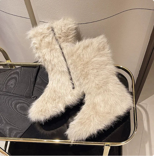 Botas de Nieve de Terciopelo para Invierno