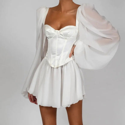Vestido Ajustado con Mangas de Farol