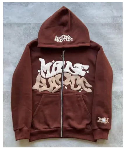 Sudadera con Capucha y Cremallera Estampada Y2K