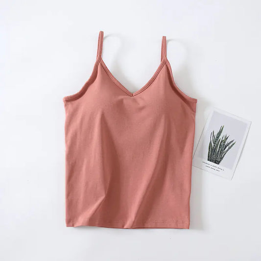 Camiseta de Tirantes con Almohadillas – Algodón