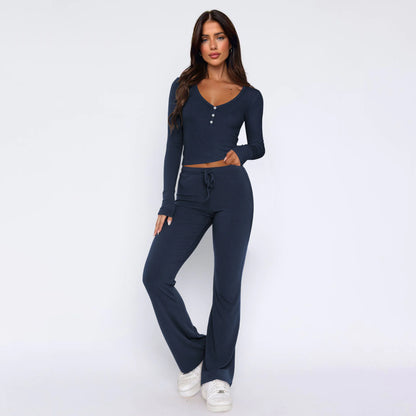 Conjunto de Top de Manga Larga y Pantalones