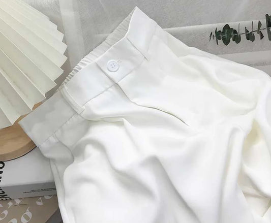 Pantalones Negros Sueltos y Ajustados de Talle Alto para Mujer