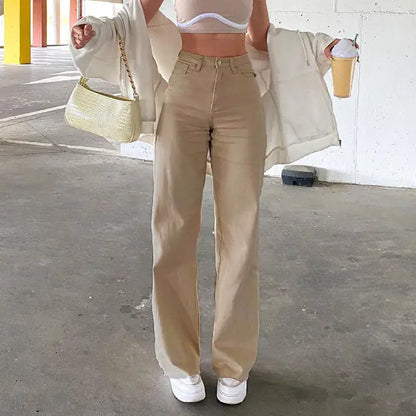 Trendy Women's Slim Wide Leg Fashion Jeans
