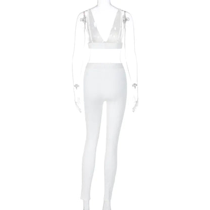 Conjunto de Yoga con Escote en V - Otoño 2 Piezas