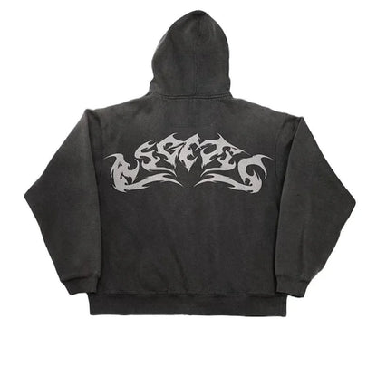 Street Gothic Y2K Printed Hoodie