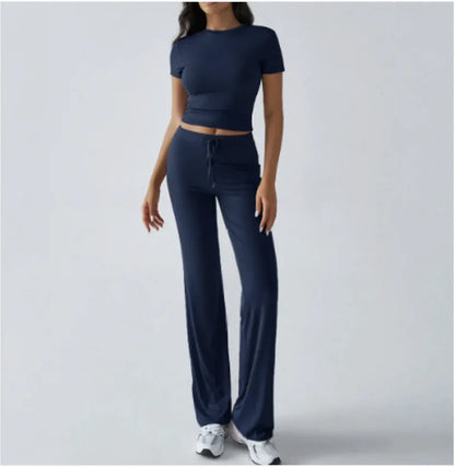 Conjunto de Moda Urbana Casual con Cuello Redondo